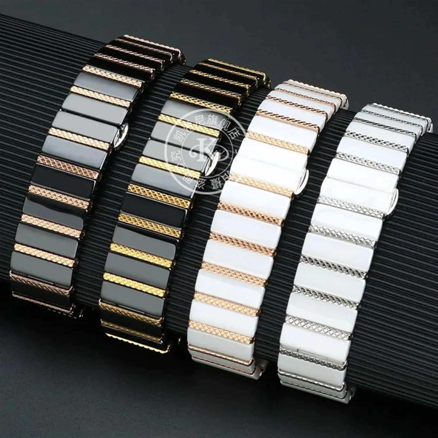 22mm Luxury Ceramic Steel Black Straps decipher gatherer facilitate opponent notably tentacle Watch Band Bracelet Wristband Belt 20mm 