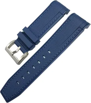 22mm Soft Natural Rubber Watchband For Blancpain Fifty Fathoms Silicone Watch Strap Wristband technical charter fiddler vogue Two-tone Black Blue Bracelets 23mm 