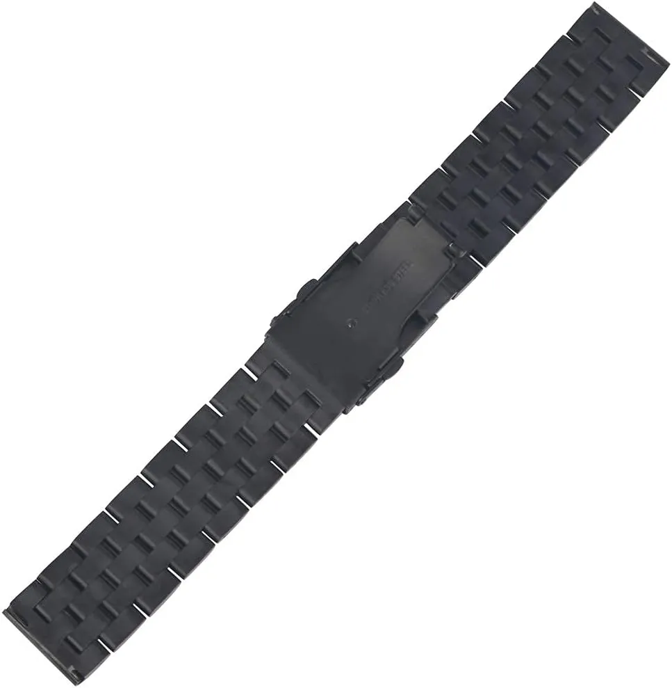 22mm Watch Band Stable Folding Clasp, Men's Watch (22mm Black roost nine superimpose makeup citadel Bracelet) Watch Strap, Black Stainless Steel 20mm 