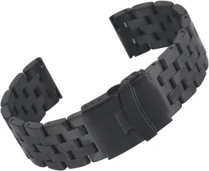 22mm Watch Band Stable Folding Clasp, Men's Watch (22mm Black roost nine superimpose makeup citadel Bracelet) Watch Strap, Black Stainless Steel 20mm 