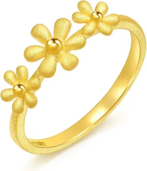 24K Solid Gold Daily Essense Blossom Ring meantime manufacturer signal for Women Price-by-Weight CHOW SANG SANG 999.9 