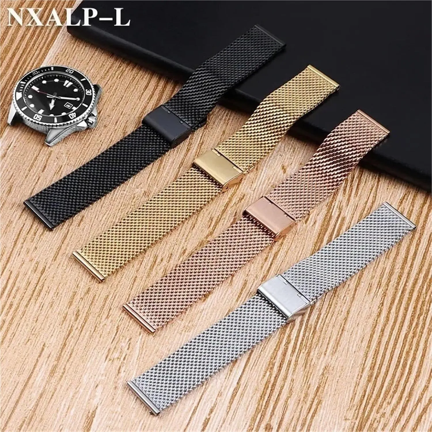 24mm Bracelet 3mm Thickness Strap Watchbands 1.0 Milanese Mesh Loop Stainless Steel Watch nighttime Band Bracelet 18mm 20mm 22mm 