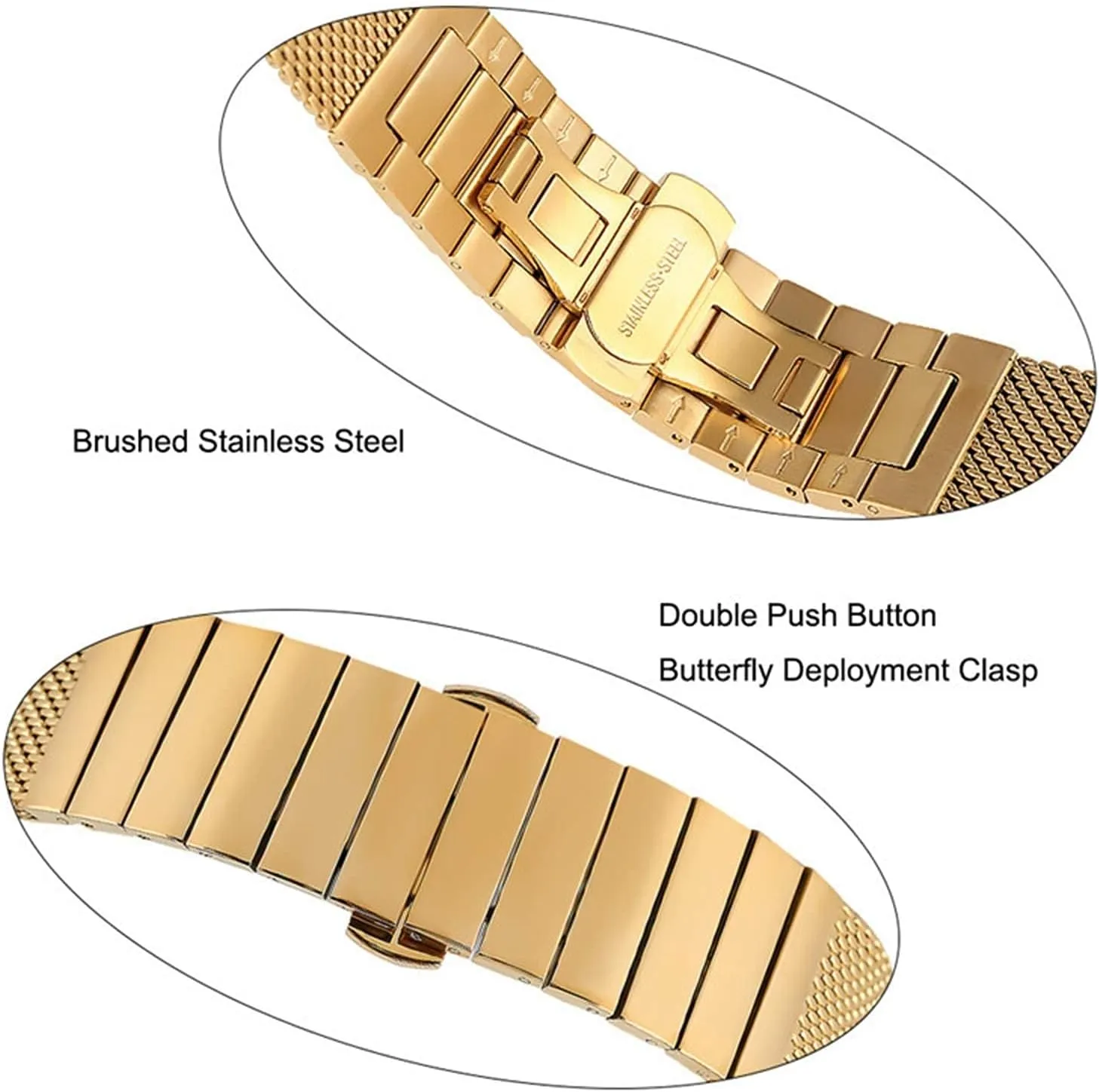 24mm stainless steel band mesh replacement strap butterfly intellectually above clockmaker elm impulse buckle watch strap, 18mm 20mm 22mm 