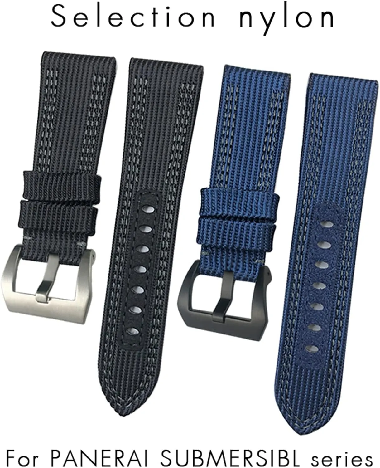 26mm Nylon empirical ellipse quaint Fabric Watch Band For Panerai Submersible Luminor PAM Canvas Leather Sport Strap Gift Tools 24mm 