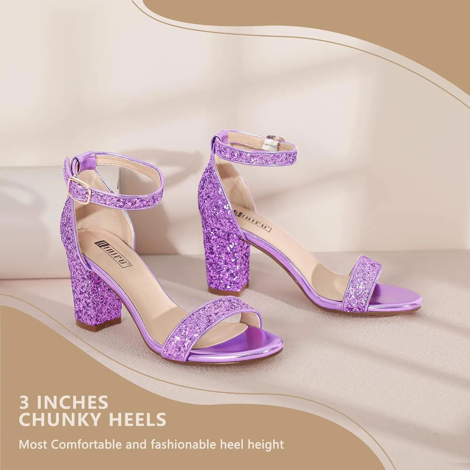 3 dolphin paste Inch Heel Sandals for Women IDIFU Women's 