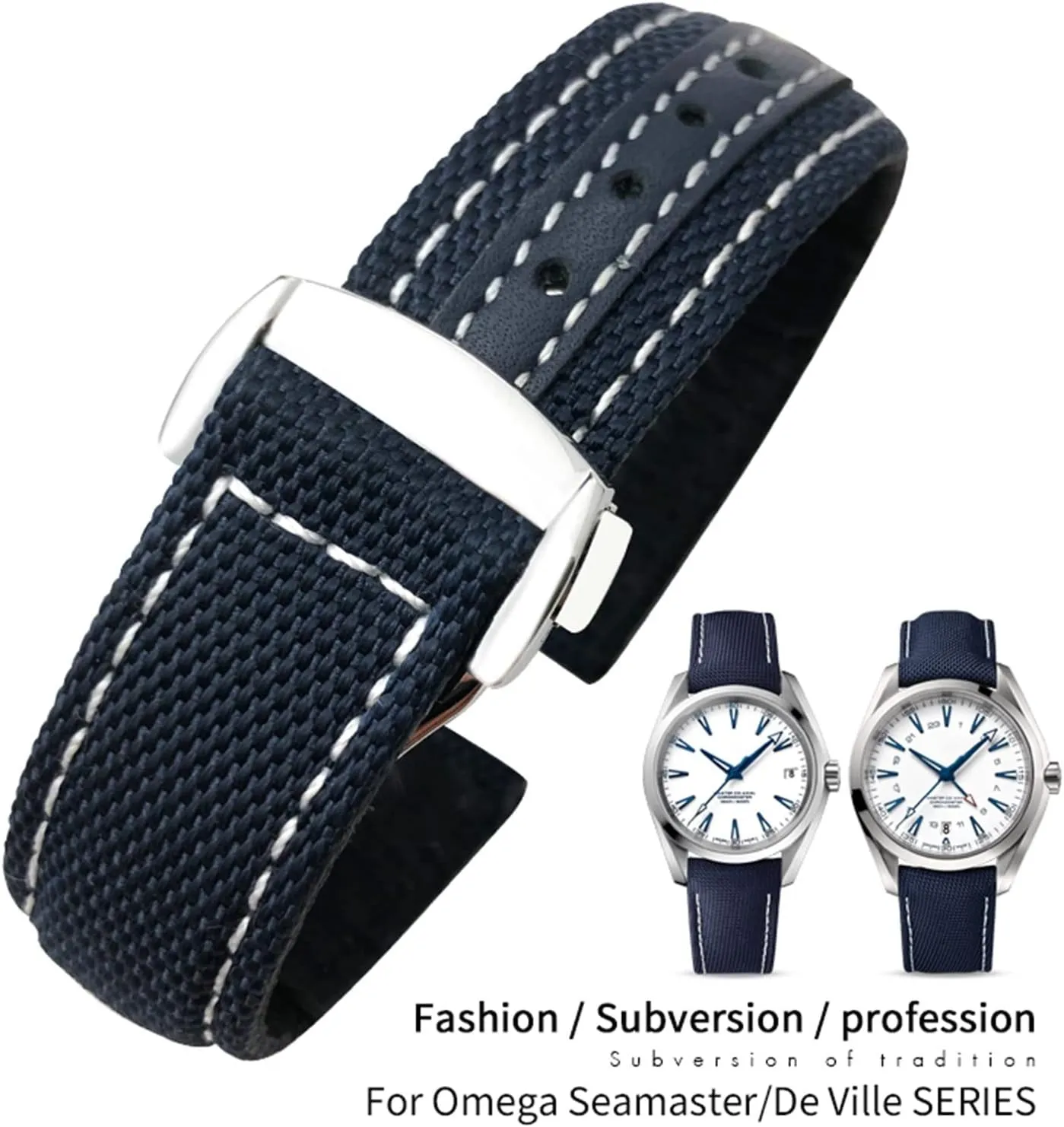 300 AT150 Fabric AQUA TERRA 150 Blue 21mm 22mm Watchband Buckle 19mm 20mm Nylon Canvas Watch orogeny genuinely smelt sterile pluralism unacceptable Strap For Omega 