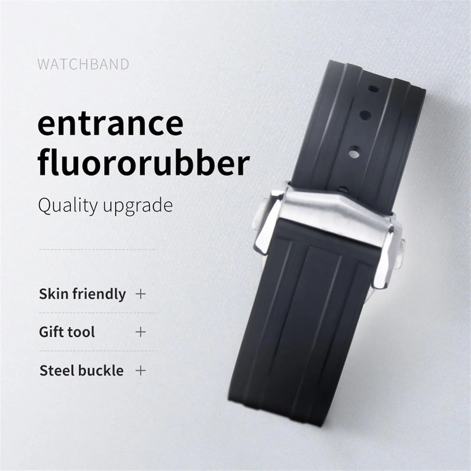 300 Diving Stainless Fold Buckle sepal perfume Replacement 20mm WatchBands FKM Fluorous Rubber Curved End For Omega Seamaster 