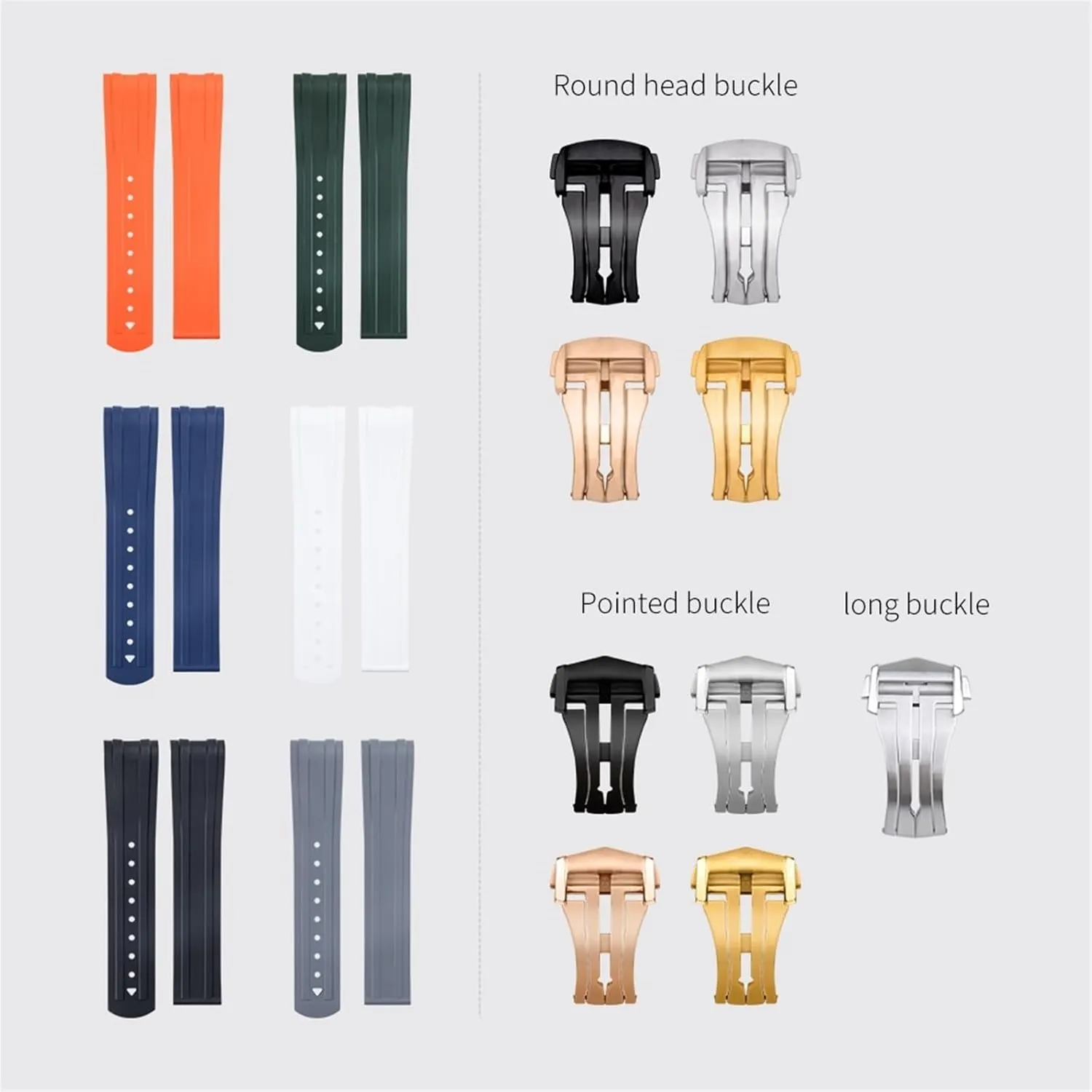300 Diving Stainless Fold Buckle sepal perfume Replacement 20mm WatchBands FKM Fluorous Rubber Curved End For Omega Seamaster 