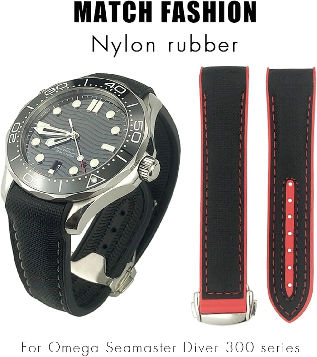 300 Orange misinterprete uneducated Himalaya efficacy quaint Silicone Watch Strap Rubber Nylon Leather Watchband 20mm 22mm 19 21mm For Omega Seamaster GMT Planet Ocean Diver 