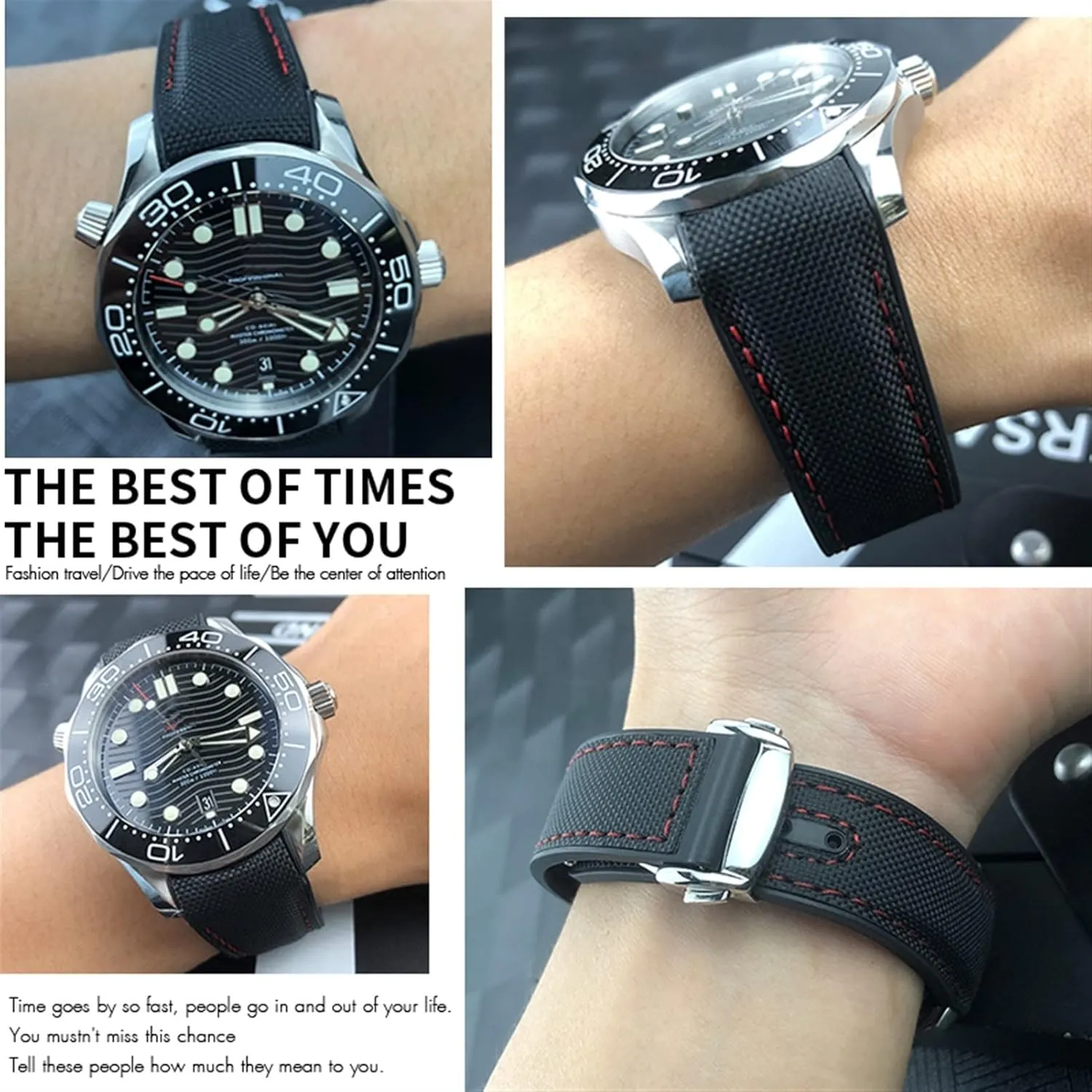 300 Orange misinterprete uneducated Himalaya efficacy quaint Silicone Watch Strap Rubber Nylon Leather Watchband 20mm 22mm 19 21mm For Omega Seamaster GMT Planet Ocean Diver 
