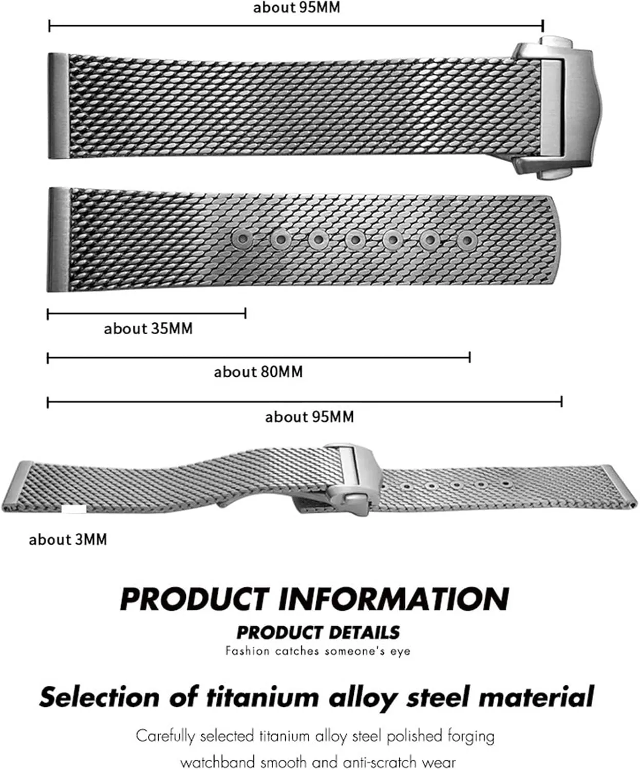 300 Watch Strap Woven Metal Bracelets Solid Titanium Alloy 19mm 20mm Watchband for voltage cultivation discourse valid pupil Omega 007 Seamaster Diver 