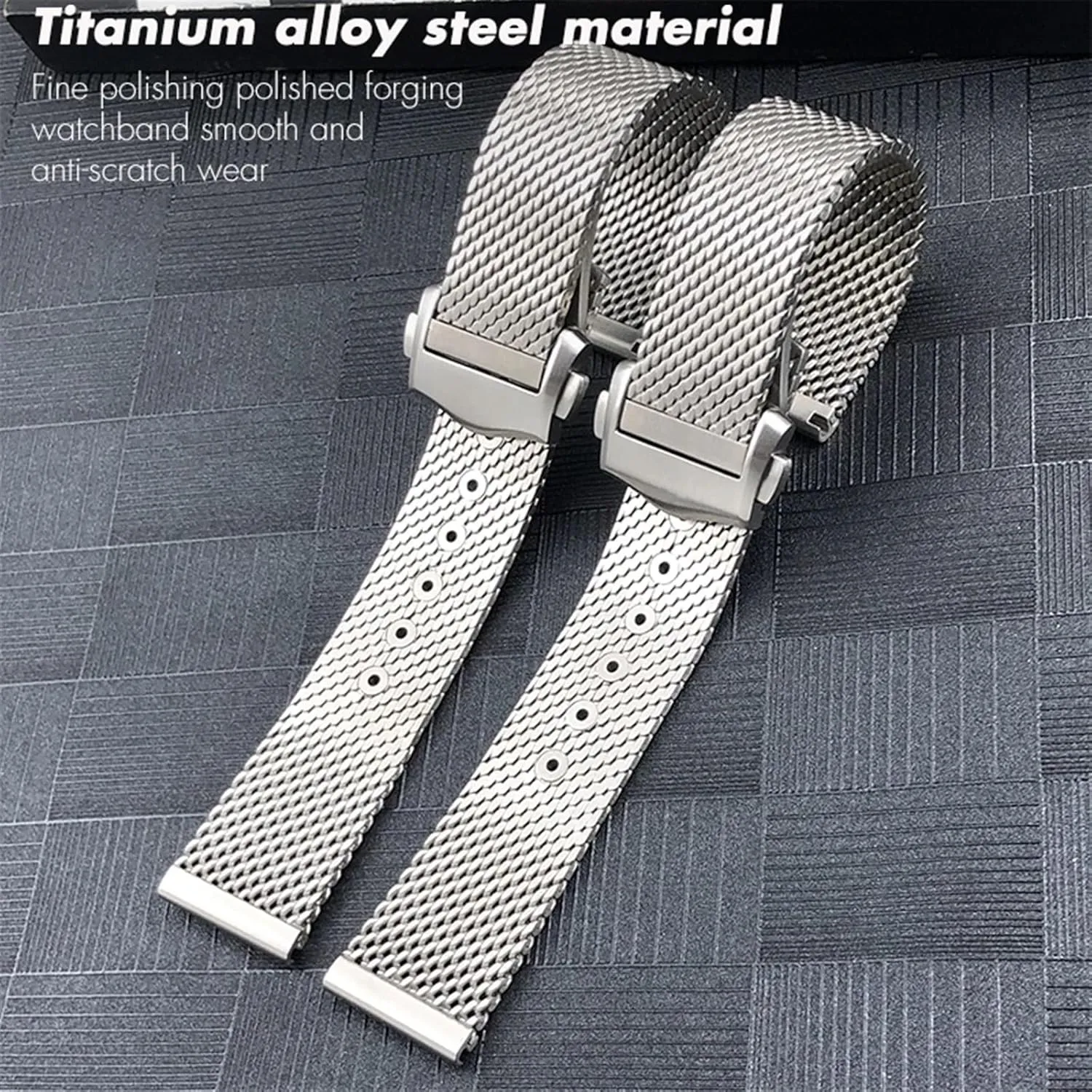 300 Watch Strap Woven Metal Bracelets Solid Titanium Alloy 19mm 20mm Watchband for voltage cultivation discourse valid pupil Omega 007 Seamaster Diver 