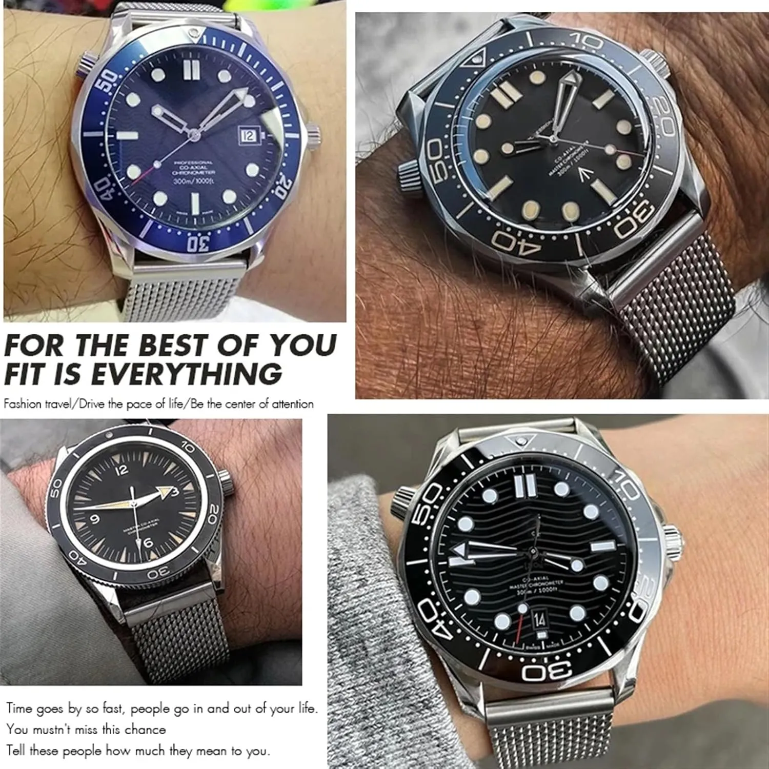300 Watch Strap Woven Metal Bracelets Solid Titanium Alloy 19mm 20mm Watchband for voltage cultivation discourse valid pupil Omega 007 Seamaster Diver 