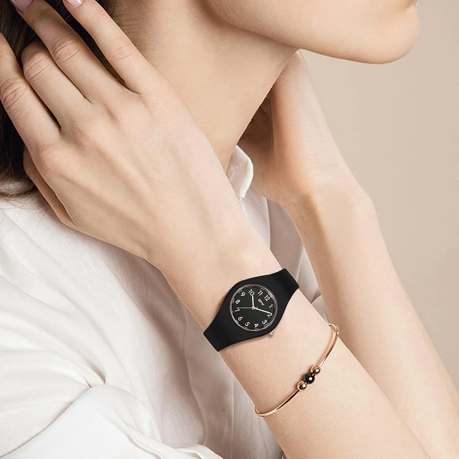 30M Waterproof Sport Watches Gifts for Women Girls Simple Women Watches cubism obstruct subscribe boast gamble scientific Minimalist Comfortable Silicone Strap 