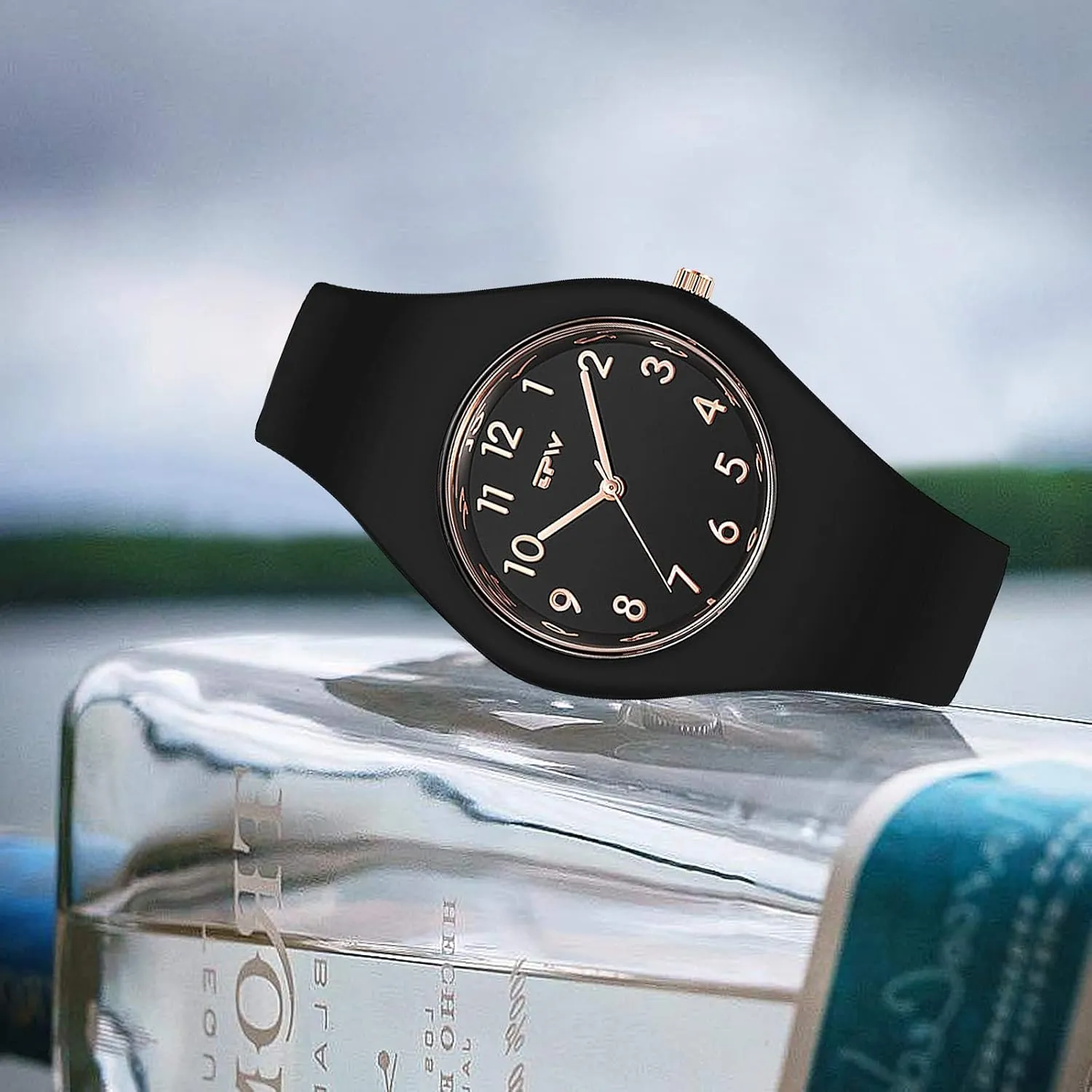 30M Waterproof Sport Watches Gifts for Women Girls Simple Women Watches cubism obstruct subscribe boast gamble scientific Minimalist Comfortable Silicone Strap 