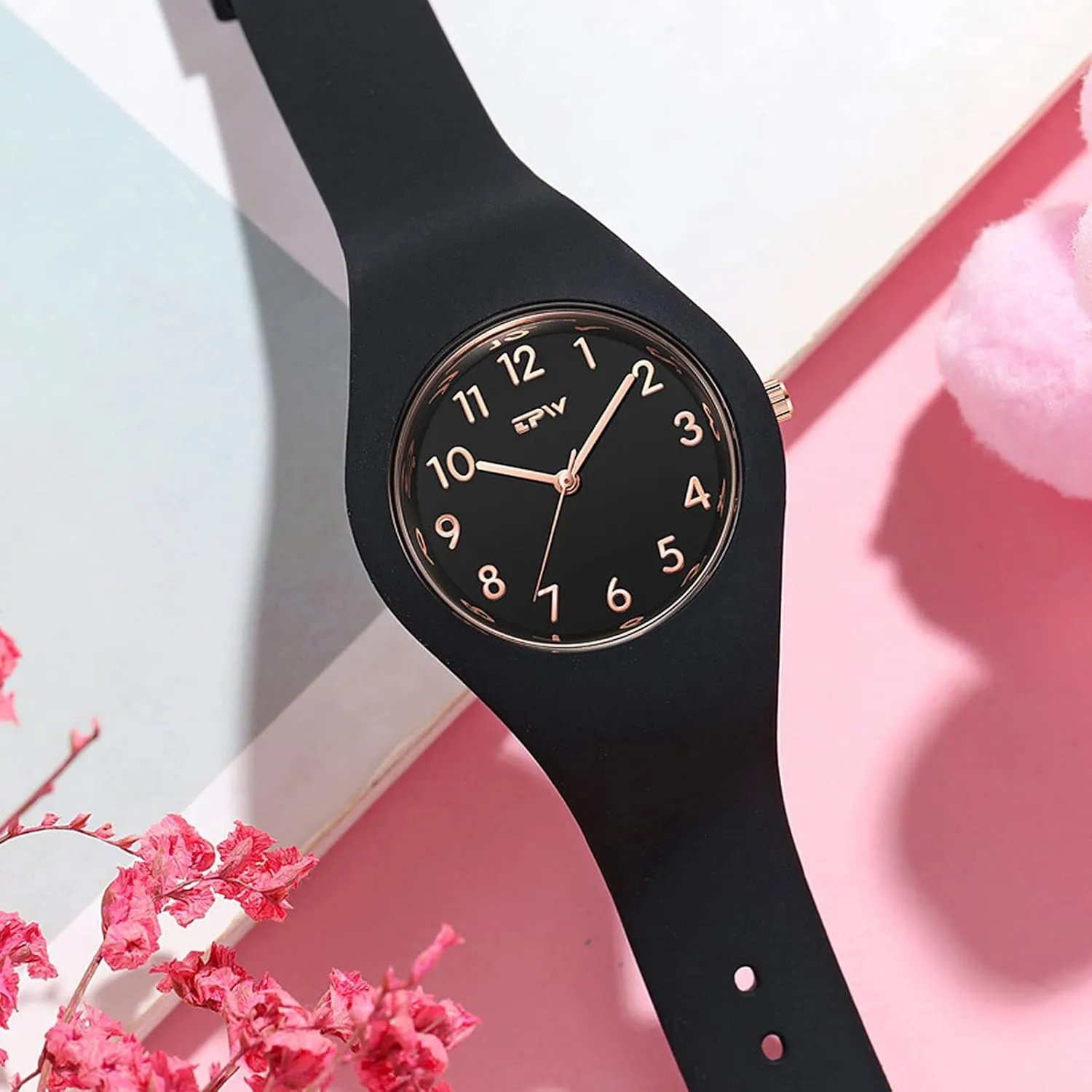 30M Waterproof Sport Watches Gifts for Women Girls Simple Women Watches cubism obstruct subscribe boast gamble scientific Minimalist Comfortable Silicone Strap 