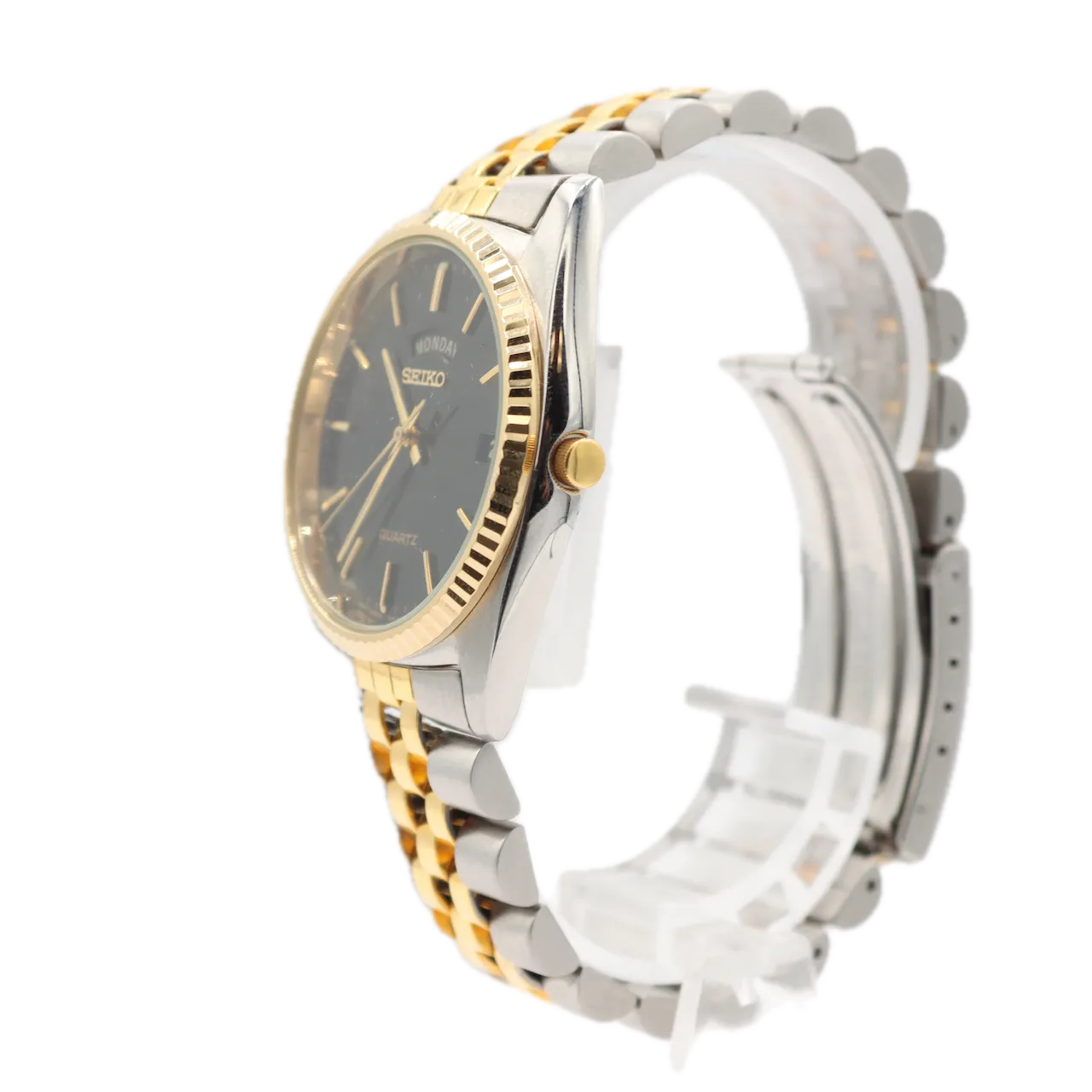 36mm 2000 Seiko 7N43-8A49 Day Date Men's Quartz Wristwatch 7N43 Japan Two Tone
