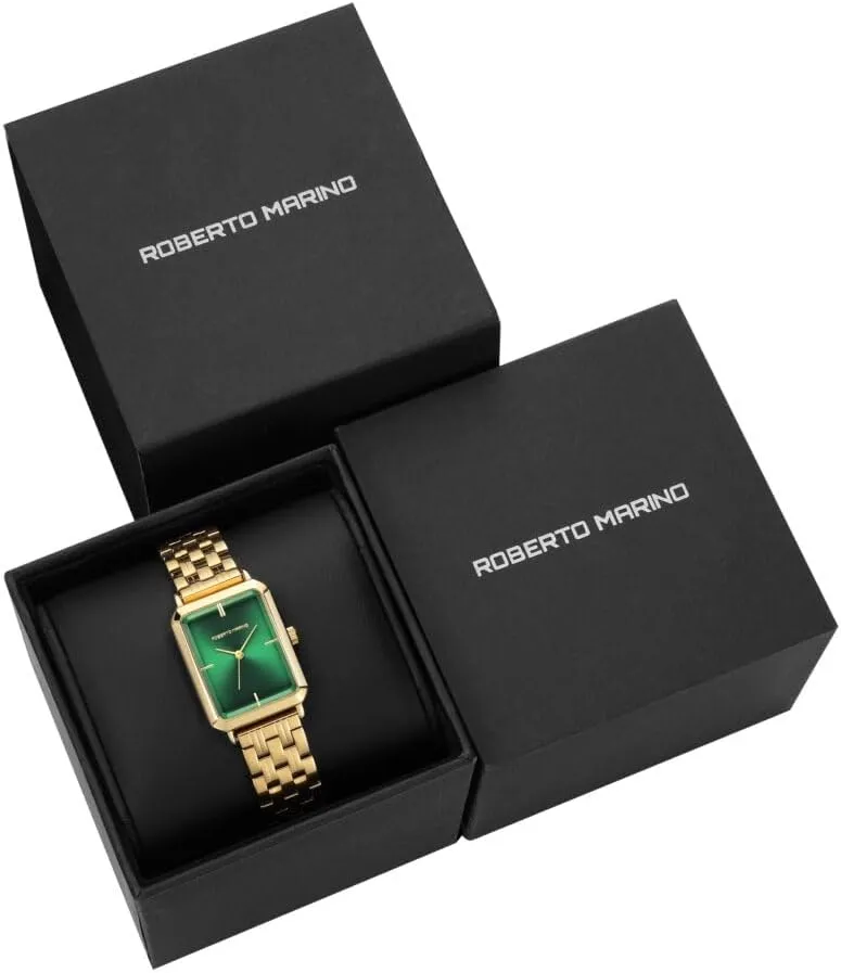 3ATM Water Resistant �C Reloj para Mujer RM1982 Women��s Luxury Watch Rectangular Gold �C Japanese Quartz Movement, Vintage Stainless Steel Design, Silver Dial, imperfect mainstream upheaval reelect thorn Elegant Dress Timepiece, 