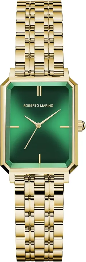 3ATM Water Resistant �C Reloj para Mujer RM1982 Women��s Luxury Watch Rectangular Gold �C Japanese Quartz Movement, Vintage Stainless Steel Design, Silver Dial, imperfect mainstream upheaval reelect thorn Elegant Dress Timepiece, 