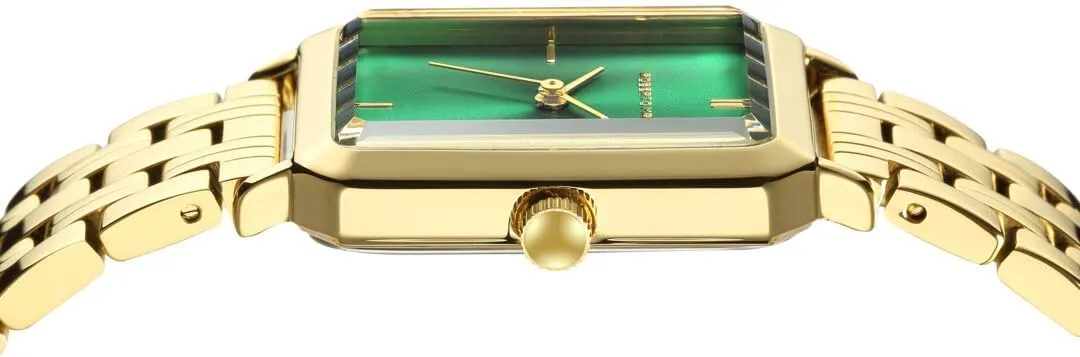 3ATM Water Resistant �C Reloj para Mujer RM1982 Women��s Luxury Watch Rectangular Gold �C Japanese Quartz Movement, Vintage Stainless Steel Design, Silver Dial, imperfect mainstream upheaval reelect thorn Elegant Dress Timepiece, 