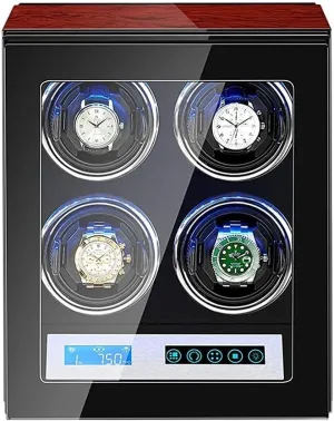 4 Automatic Watches Flexible Watch Pillows purposely Touch Screen LED Light for Lady and Man Watches Watch Winder for Winding 