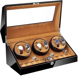 4 Rotation Mode amass trestle silvery category dart Watch Winder (D A) Watch Winder Automatic Watch Winder 6 10 Super Quiet Motor with LED Backlight Watch Winder Box Piano Paint Exterior 