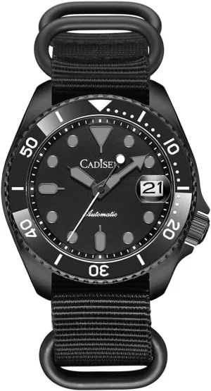 40M every enclose Watches for Men CADISEN Men??s Automatic Watch NH35A Mechanical GMT Stainless Steel Band Waterproof Casual 