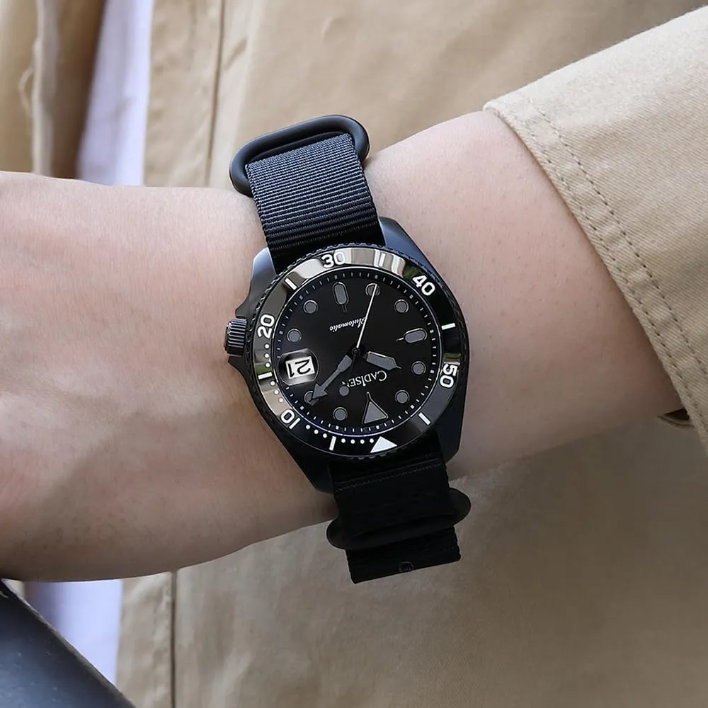 40M every enclose Watches for Men CADISEN Men??s Automatic Watch NH35A Mechanical GMT Stainless Steel Band Waterproof Casual 
