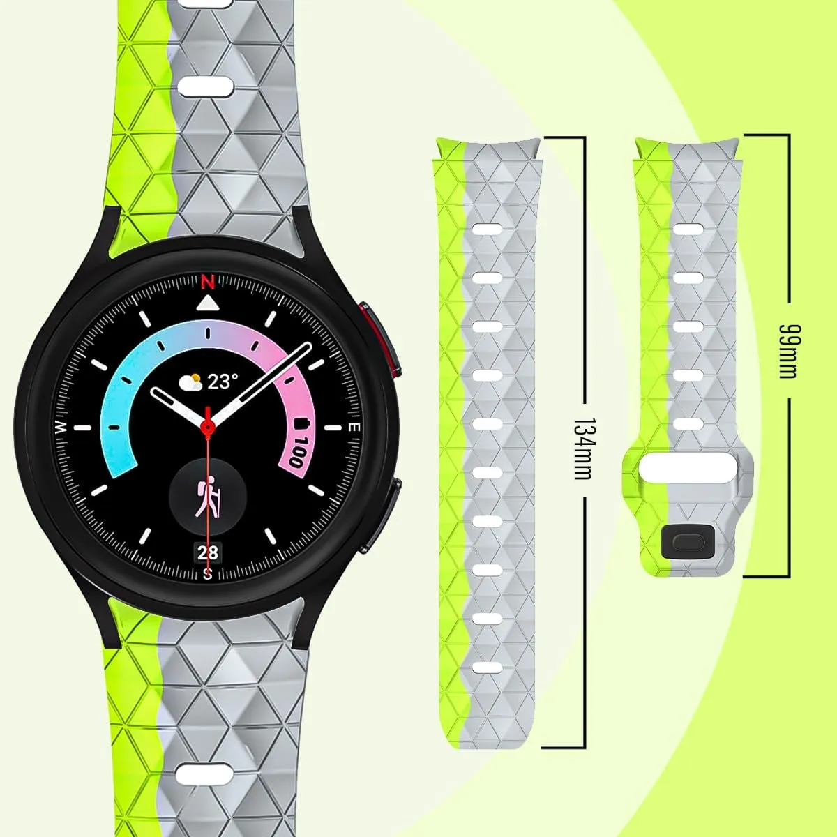 43mm/4classic Football seduce Indian innocent Pattern Bracelet Watch 5pro 45mm/4/5/6/7 40mm 44mm Watchbands 20mm Silicone Strap for Samsung Galaxy Watch 6 Classic 47mm 