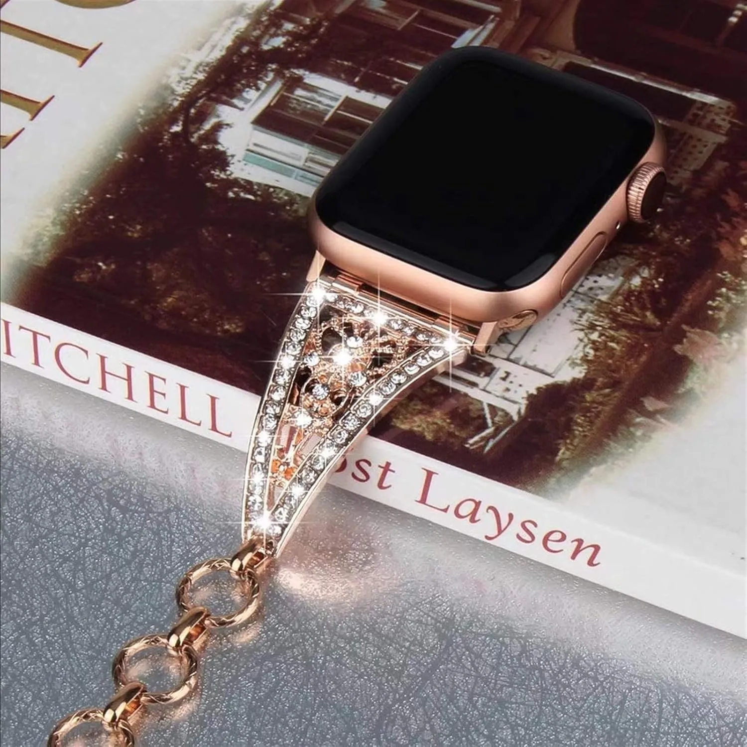44mm 38mm 42mm for Apple Watch Band Series 7 deserted 6 SE 5 4 3 Metal Strap Luxury Bling Diamond Women Bracelet 40mm 