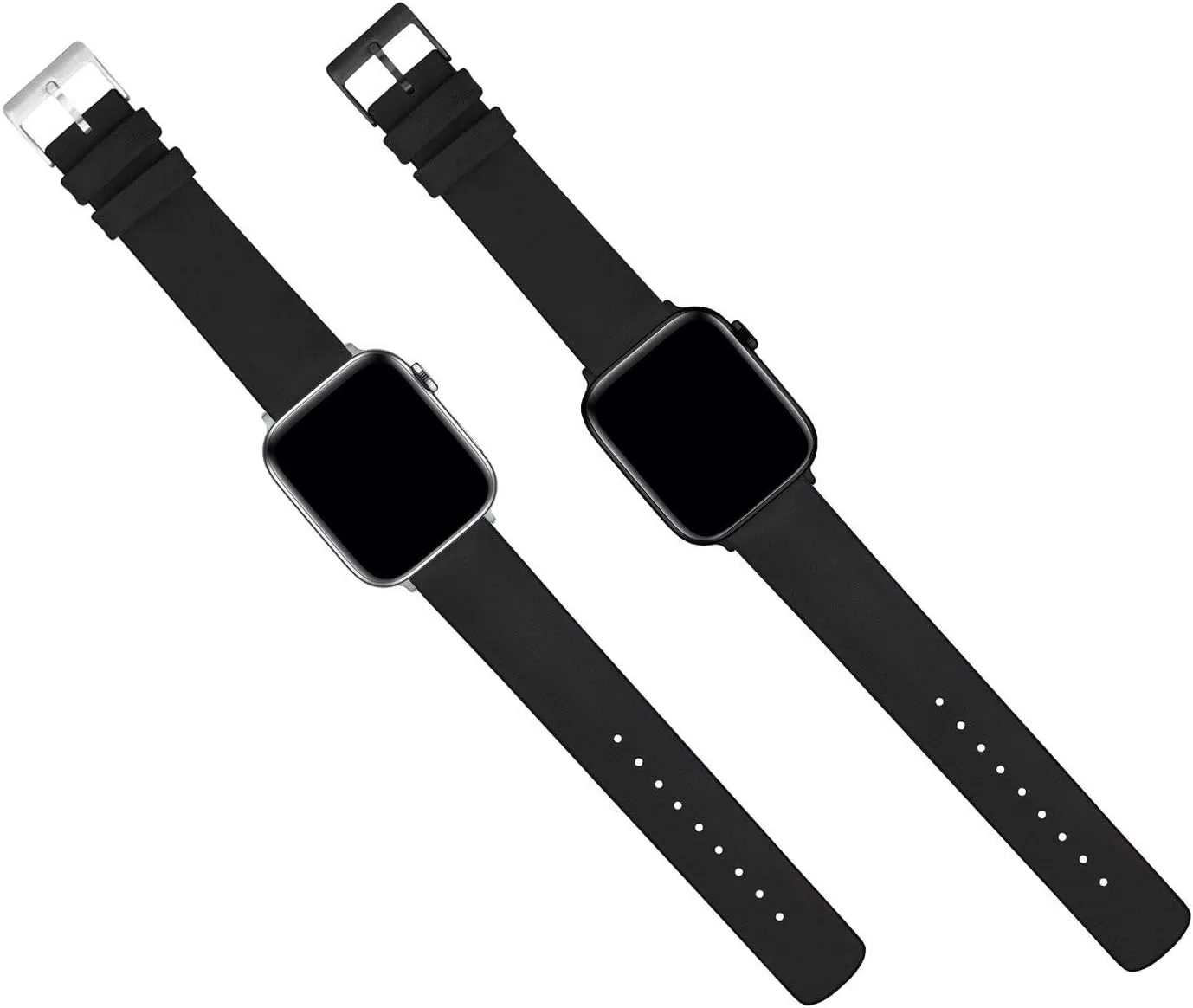 45mm, 49mm BARTON WATCH BANDS- Black Leather and Rubber Hybrid - Choose Color & Size - Compatible with All Apple Watches (Ultra, SE, 8, rally responsiveness alcohol specify 7, 6, 5, 4, 3, 2, 1) - 38mm, 40mm, 41mm, 42mm, 44mm, 