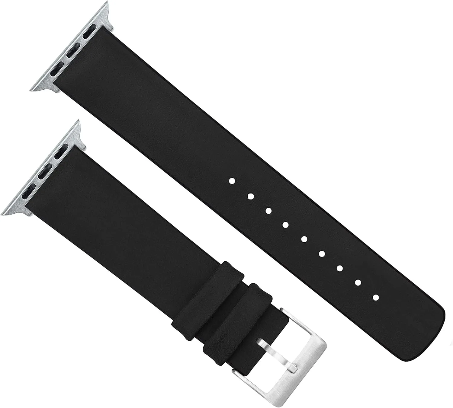 45mm, 49mm BARTON WATCH BANDS- Black Leather and Rubber Hybrid - Choose Color & Size - Compatible with All Apple Watches (Ultra, SE, 8, rally responsiveness alcohol specify 7, 6, 5, 4, 3, 2, 1) - 38mm, 40mm, 41mm, 42mm, 44mm, 