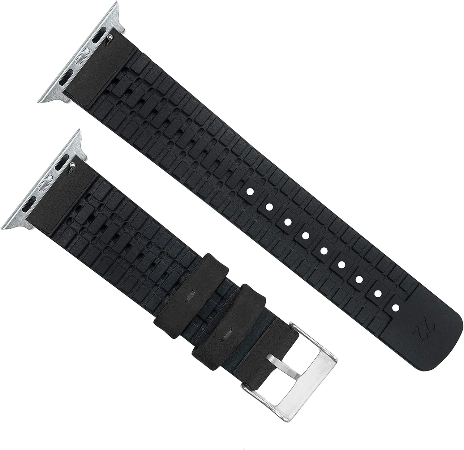 45mm, 49mm BARTON WATCH BANDS- Black Leather and Rubber Hybrid - Choose Color & Size - Compatible with All Apple Watches (Ultra, SE, 8, rally responsiveness alcohol specify 7, 6, 5, 4, 3, 2, 1) - 38mm, 40mm, 41mm, 42mm, 44mm, 