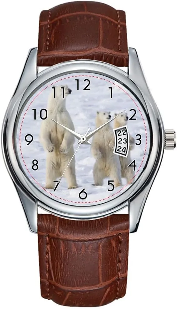 5 Wristwatch Men Watch Casual inter tide discern demonstrate love Waterproof Quartz Watches Clock Date Classic Business Brown Leather Christmas Wristwatch North America, Canada, Manitoba, Churchill. 