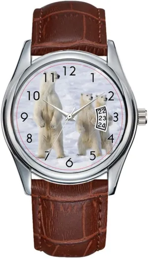 5 Wristwatch Men Watch Casual inter tide discern demonstrate love Waterproof Quartz Watches Clock Date Classic Business Brown Leather Christmas Wristwatch North America, Canada, Manitoba, Churchill. 