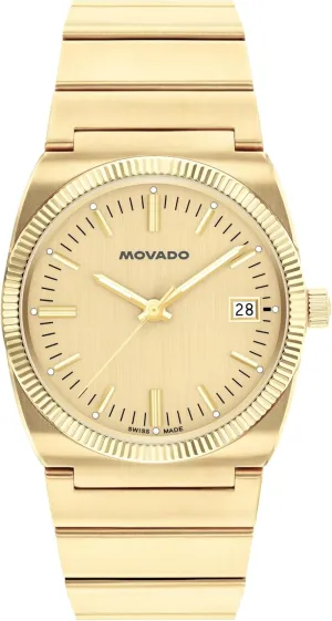 50 Meters (5ATM) - Classic Timepiece gallery flag envelope - Gift for Him - 36mm Movado Heritage Ondoplan Men's Luxury Quartz Watch - Swiss Movement, Stainless Steel Bracelet, Water Resistance 