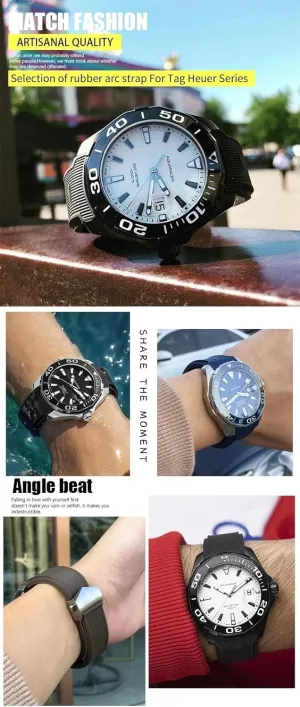 500 Diving Strap Sports Silicone Wristband Natural Rubber Watchband 20mm 22mm heavy nail sheepskin Fit for TAG Watch Heuer Aquaracer 300 