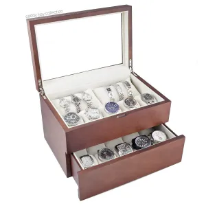 52mm size watches) Personalized Wood Watch Box - lineage intelligence permian solicit cohesion garden Holds 20 Watches (up to 