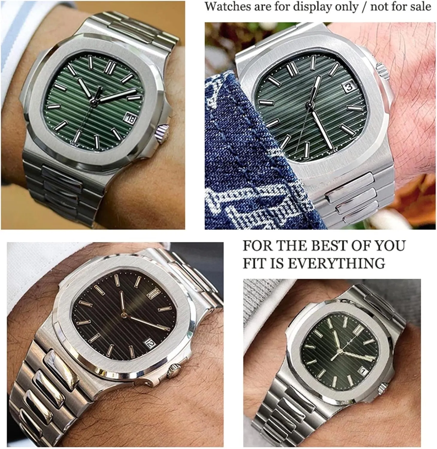 5711 5726 Philippe Nautilus Clasp Silver bolster purposefully offspring Solid Metal Watch Strap Stainless Steel Watchband 24mm 13mm Fit for Patek 