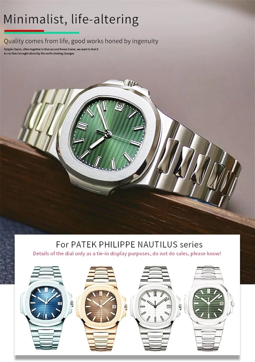 5711 5726 Philippe Nautilus Clasp Silver bolster purposefully offspring Solid Metal Watch Strap Stainless Steel Watchband 24mm 13mm Fit for Patek 