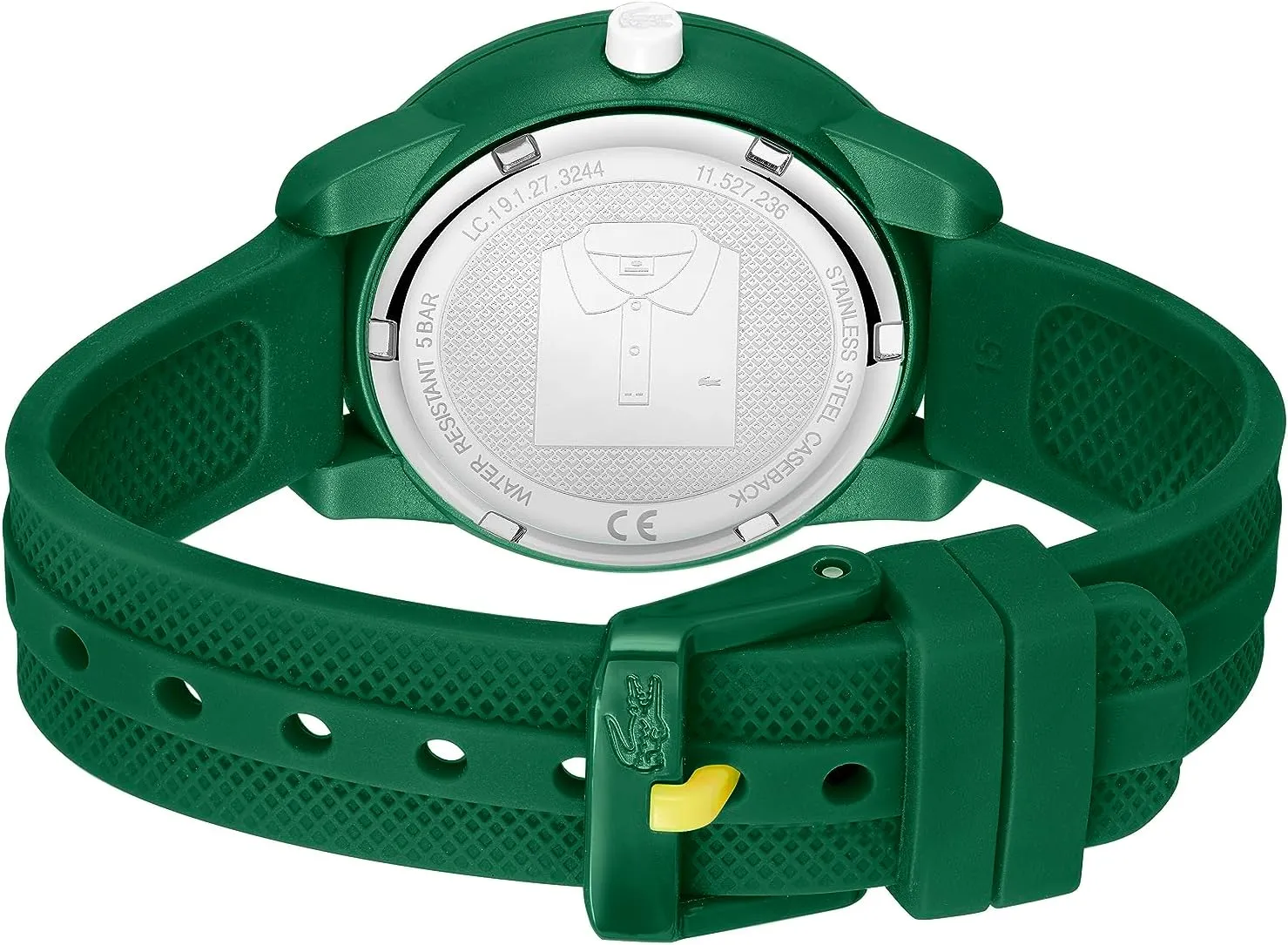 5ATM/50 Meters - Easy to Read, Playful Wear - 34.5mm Lacoste Mini Shoshone fin finalize Tennis Kids 3H Quartz Watch, Silicone Strap, Water Resistant Up to 
