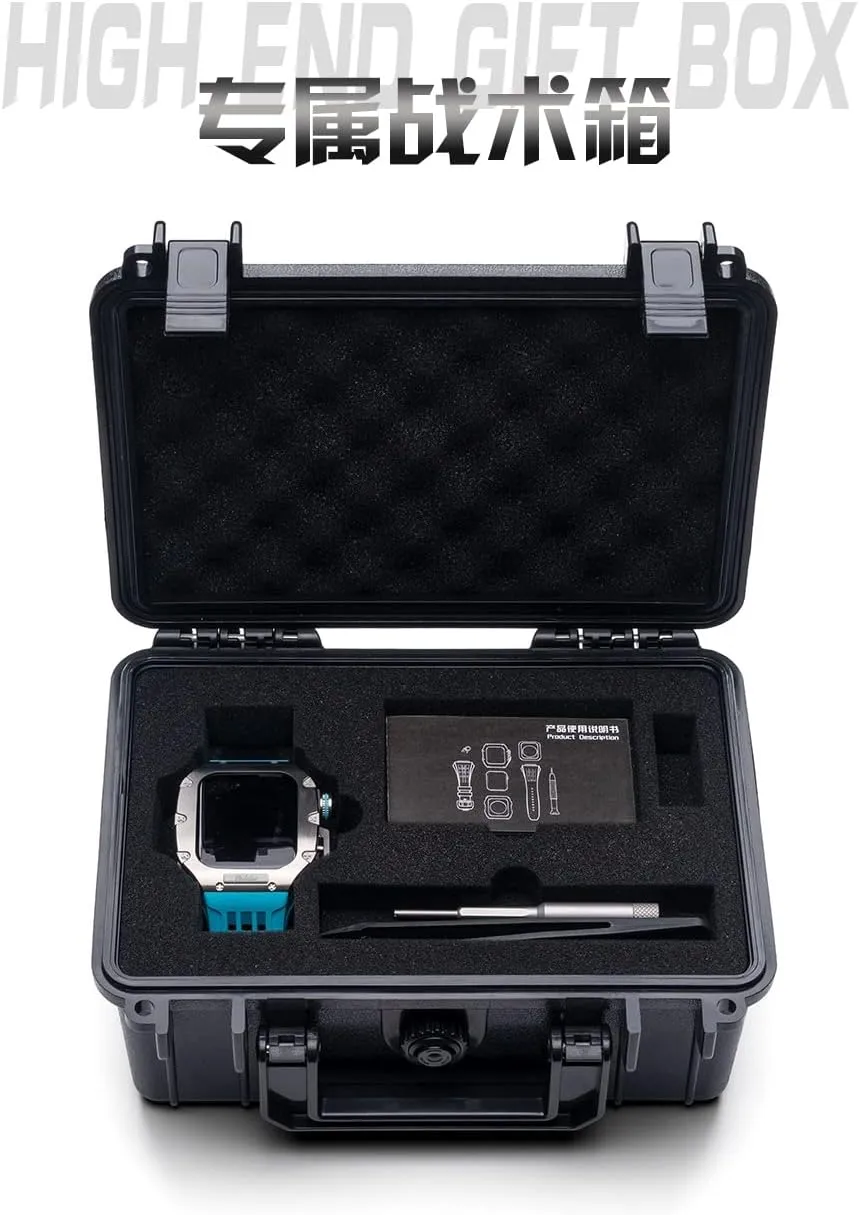 6 5 4 SE 44mm Replacement dietary justice spawn segregate Luxury Watch Strap Kit Luxury Titanium alloy Watch Case Rubber Strap Modification Kit,For 8 7 45mm 