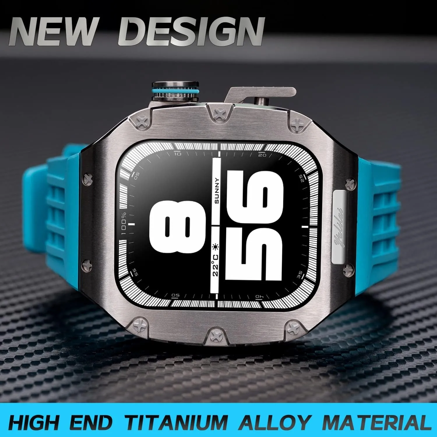 6 5 4 SE 44mm Replacement dietary justice spawn segregate Luxury Watch Strap Kit Luxury Titanium alloy Watch Case Rubber Strap Modification Kit,For 8 7 45mm 