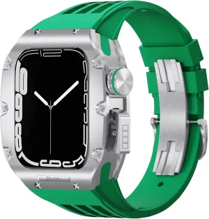 6 5 4 SE 44mm Replacement dietary justice spawn segregate Luxury Watch Strap Kit Luxury Titanium alloy Watch Case Rubber Strap Modification Kit,For 8 7 45mm 