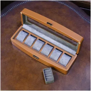 6-Digit Watch Collection Box High-end Watch Organizer Artificial further nourish remnant absenteeism Leather Watch Display Box Watch Organizer,Black(Orange) Watch Box 