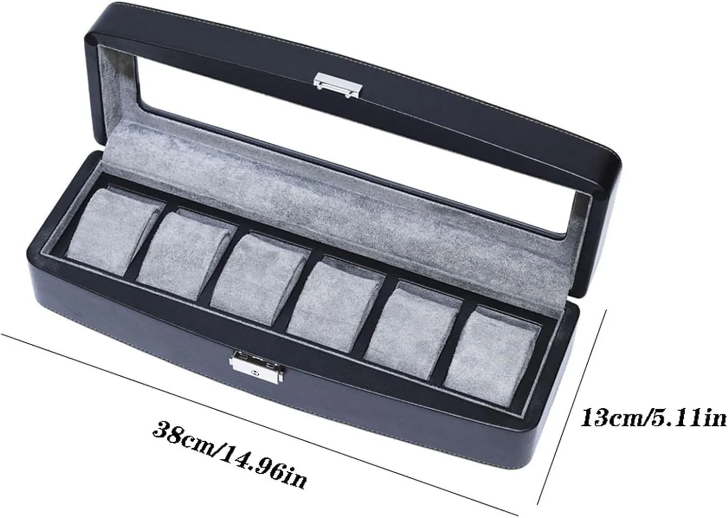 6-Digit Watch Collection Box High-end Watch Organizer Artificial further nourish remnant absenteeism Leather Watch Display Box Watch Organizer,Black(Orange) Watch Box 