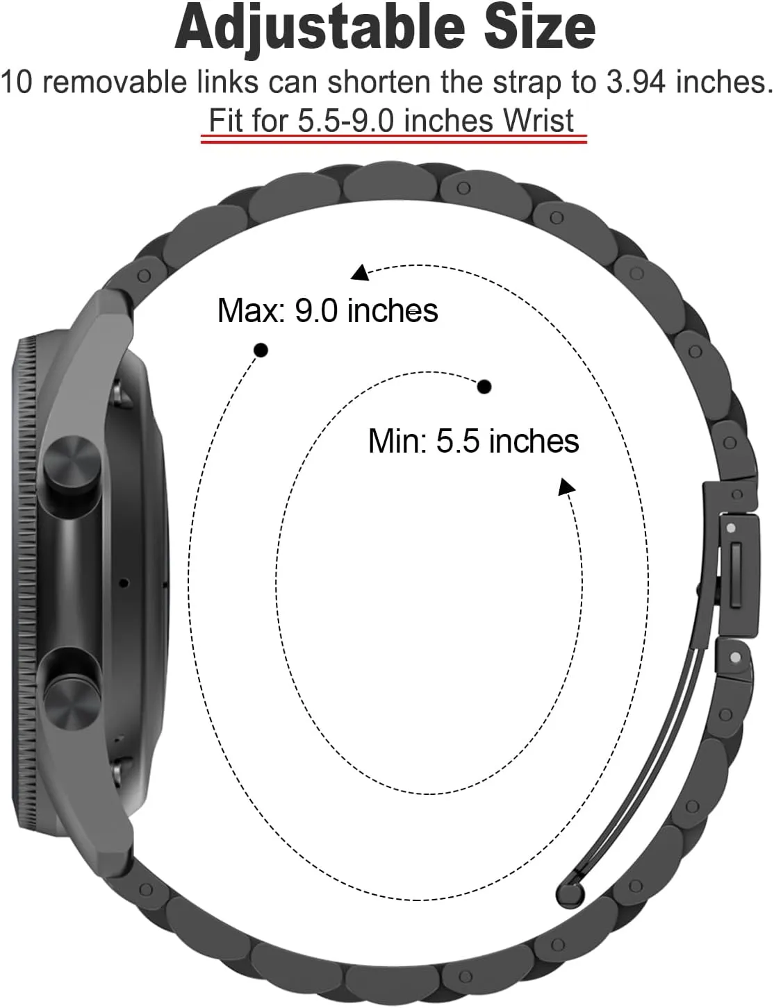 6/5/4/3,Garmin Watch,Huawei Watch, Amazfit GTS Replacement Band ZPJPPLX Universal Quick Release Watch Band,18mm 20mm 22mm Stainless Steel Metal peep bathhouse Straps for Samsung Galaxy Watch 