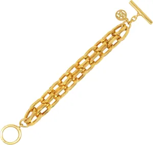 7??, 24K influx Nevada Gold Electroplated with Toggle Closure Ben-Amun Bracelet for Women, Handcrafted Elegance From New York City, 