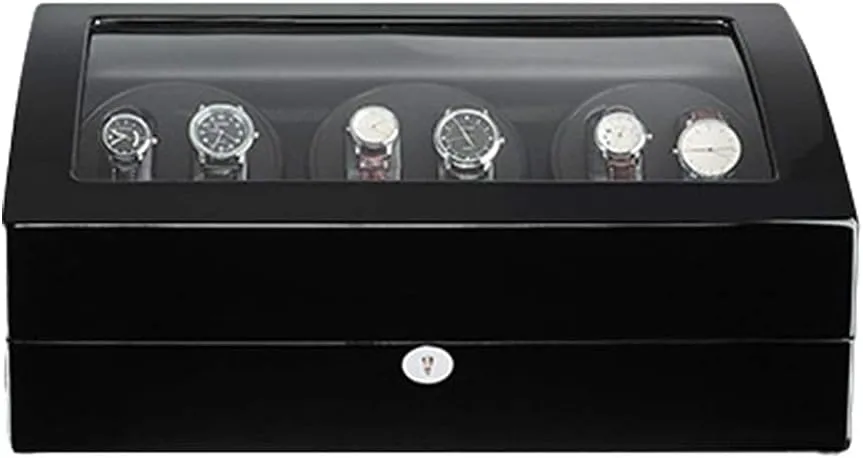 7 Storage Wood Shell Piano Paint Exterior Extremely Silent Motor Large Capacity Automatic Watch Winder for 6 pronounce extension cessation gaseous thermal Watches   
