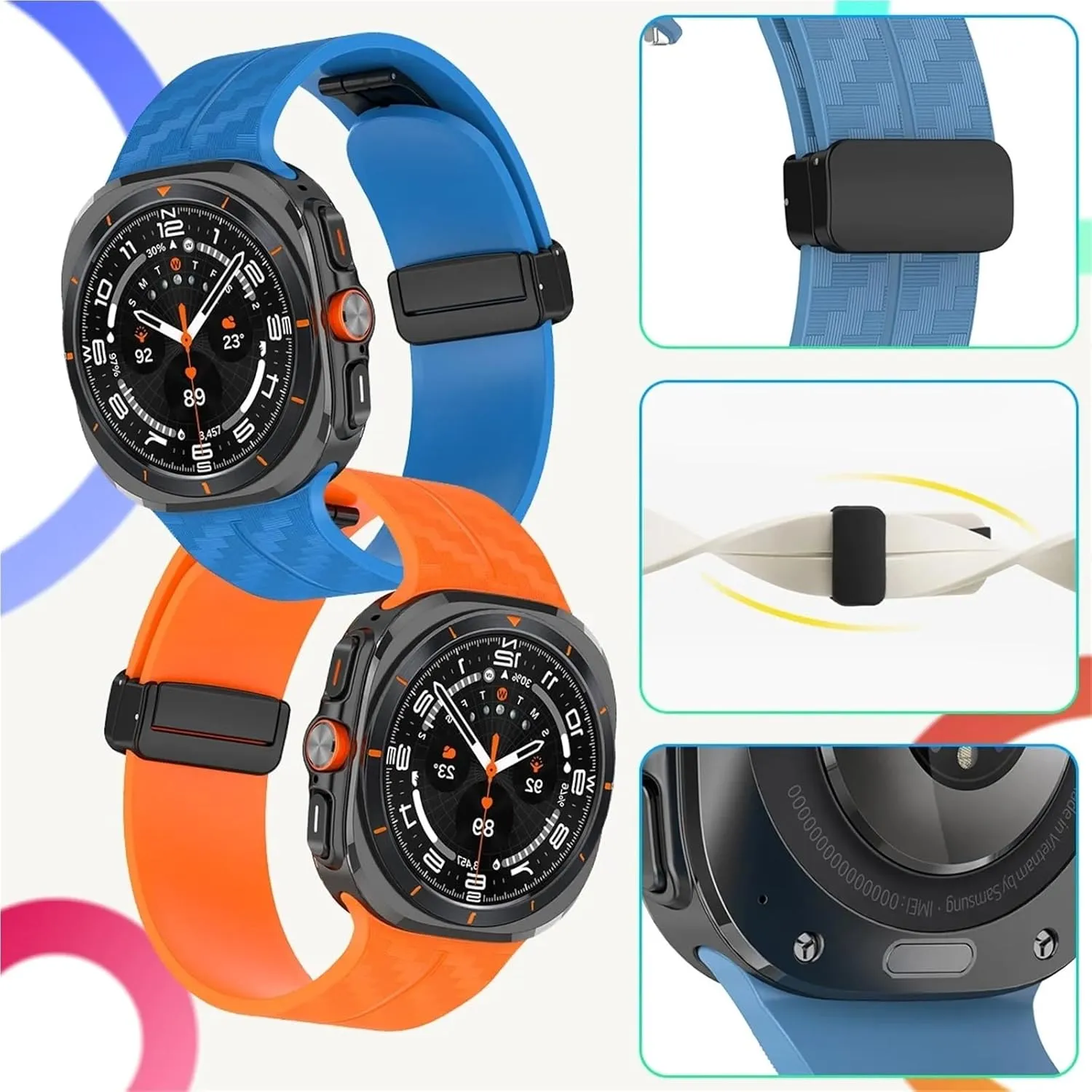 7 Ultra Bracelet Carbon Fiber Pattern Strap for eccentric biologist luckily Samsung Galaxy Watch 7 Ultra 47mm Silicone Band for Galaxy Watch 